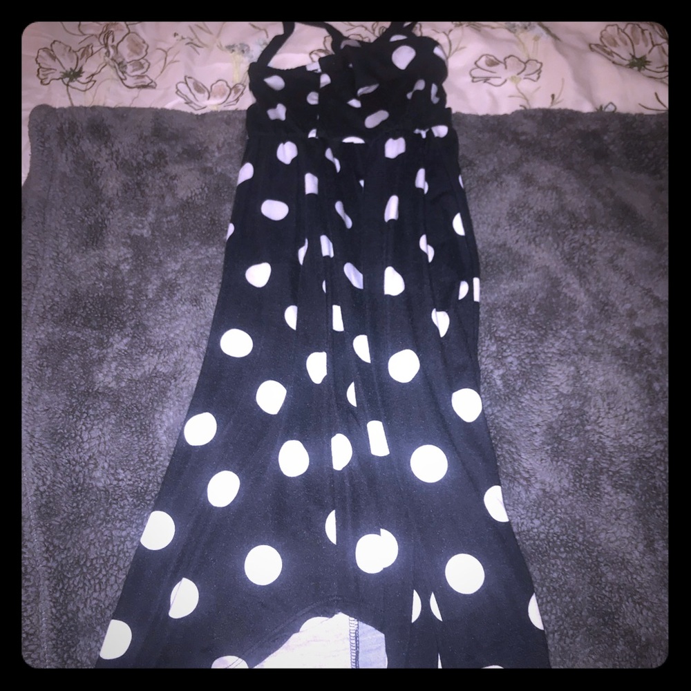 Black and white polka dot summer dress